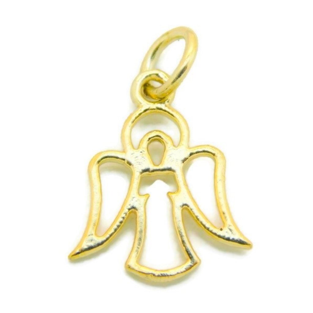 Angel Sillouete Charm Pendant 14k Yellow Gold